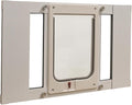 Ideal Pet Products Aluminum Sash Window Pet Door, Adjustable to Fit Window Widths from 23" to 28", Chubby Kat 7-1/2” x 10-1/2” Flap Size