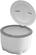 HouseVibe Cat Litter Trash Can with Press Type Lid, Enclosed Odor Isolating Cat Waste Bin, Covered Pet Litter Tray for Indoor Cats 7.48x5.91inch- White