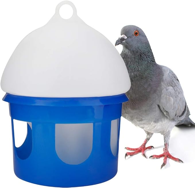 Automatic Bird Feeder and Water Dispenser, Large Capacity Bird Water Drinker ABS Plastic Pigeon Waterer Pet Water Pot Container for Outside Cage (2L)