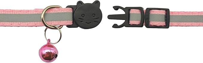 14 Pack Breakaway Cat Collar with Bell, Reflective Kitten Collar for Girl Boy Cats, Safety Buckle Adjustable 7.5-12.5 Inch, 0.4 Inch Width Lightweight, Pet Gifts (Pink)