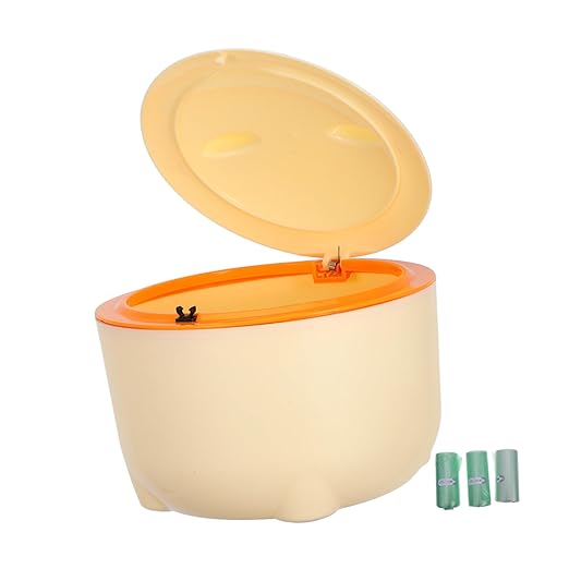 GANAZONO 1set Cartoon Desktop Trash Can for Cat Litter Portable Waste Bin with Airtight Design Bin with Refill Bags for Use
