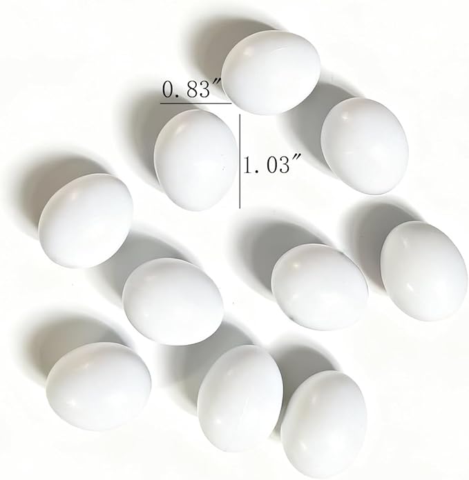 Azatemgo 10 Pack Small Plastic Parrot Eggs - 1.03 Inch Fake Bird Eggs for Training, Nesting Box & Stopping Egg Laying for Lovebirds, Cockatiels, Parakeets, Finches