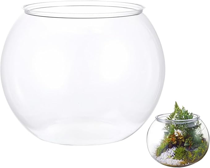 Fish Bowl - Clear Shatter-Resistant Aquarium Container for Stylish Display, Sturdy Acrylic Material with Wide Opening, Decorative Bowl for Table Centerpiece Party Decorations Home Event or Indoor Use