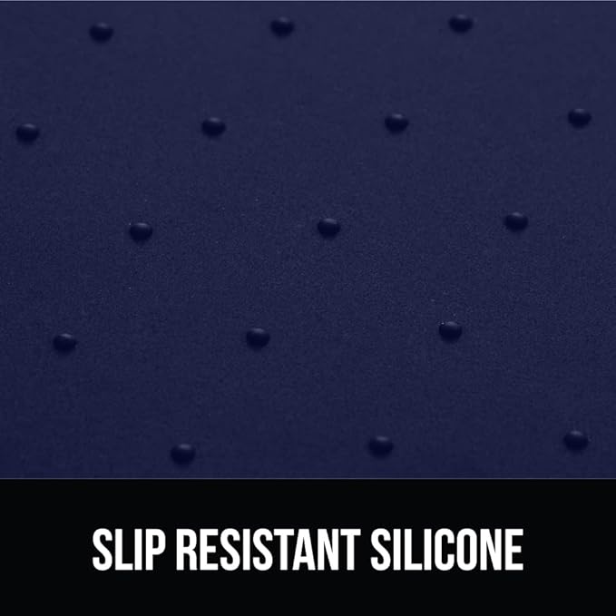 GORILLA GRIP 100% Waterproof Raised Edge BPA Free Silicone Pet Feeding Mat, Dog Cat Food Mats Contain Spills Protects Floors, Placemats for Cats and Dogs Water Bowl, Pets Accessories 23x15 Navy