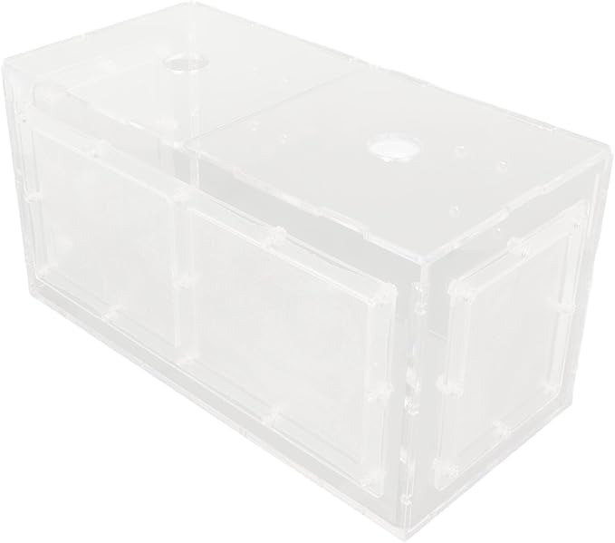 Fish Breeding Isolation Box | Transparent Mesh Side Aquarium Incubator | Guard Small Fish/Eggs | Acrylic Lid & Adjustable Hook | for Fish Tank Hatching (23 * 11 * 12CM)