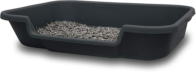 Dog Litter Box, Large Size, Blacksmithe Black, Durable & Pet Safe Puppy Litter Box, Indoor Open Top Entry Dog Litter Pan, Comfortable for Dogs, Great for Dogs up to 20 lbs
