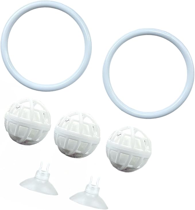 Fish Aquariums Accessories, 1 with Floating Ball & 2 Exercise Training Toys, Feeding Betta Set for Tank, Enrichment