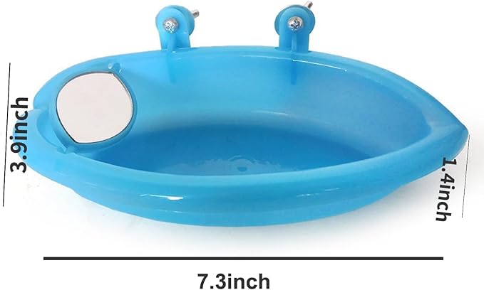 Bird Bathtub with Mirror Portable Bird Bath Bird Bathroom for Pet Parrots Bathing Tub Bath Box Bird Shower Bathtub Bird Cage Accessories (with Double Sided Mirror)