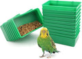 18 Pcs Bird Plastic Feeder, Seed Food Cage Hanging Food Bowl Feeding Dish for Poultry Pigeon Parrot Parakeet Budgie