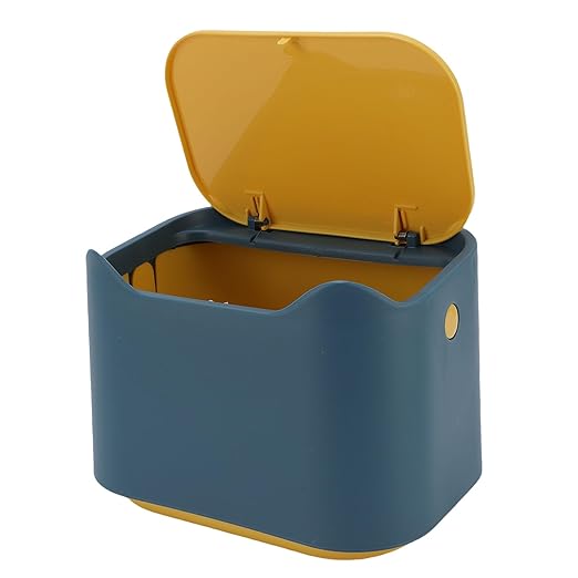 ZASCHMOY LUCKDANO Small Cat Litter Bin Press Seal Lid Airtight Odor Control Pet Waste Container 7.09x4.92x5.12in Compact Size for Home with Thickened PP Material