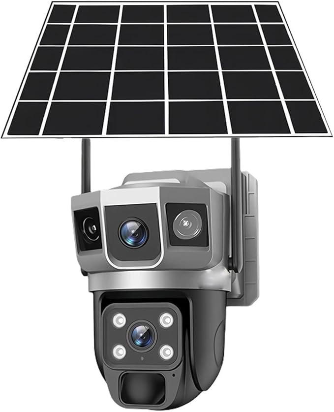 for Outdoor Camera Battery CCTV Monitor 4G SIM Card Network IP Security Pet Camera Motion Detection 3 Screen PTZ Camera(WiFi CCTV No Card)