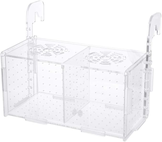 Aquarium Fish Breeding Box - Transparent Acrylic Fish Tank Hatchery Hanging Incubator for Shrimp Clownfish (Hook 201011cm)