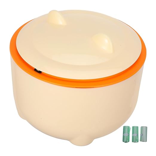 Beaupretty Cat Litter Trash Can with Lid and Seal, Large Capacity Plastic Pet Waste Container, Includes 90 Garbage Bags, for Cat and Dog Litter Disposal in Bathroom Or Home