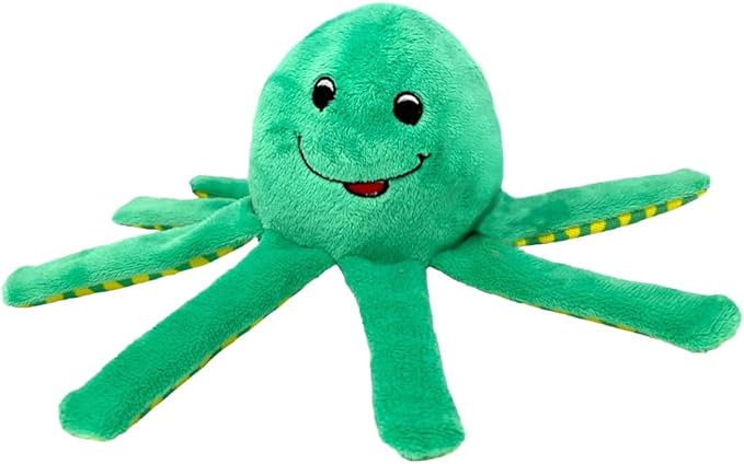 Spunky pup Clean Earth Plush Octopus | Made from 100% Recycled Water Bottles | Large, Green (7208)