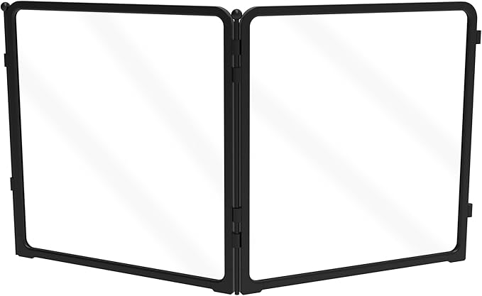 FXW AuraSpace Pro Metal & Acrylic Indoor Dog Playpen, All-Acrylic Clear Heavy-Duty Design, 24" Height 2 Acrylic Panels for Puppies & Small Dogs, Black│Patented