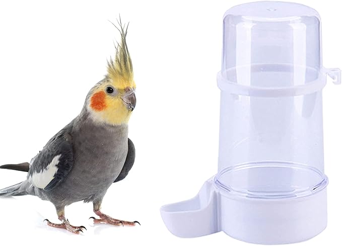 YJJKJ Pet Bird Water Feeder, 13.5 Oz Parrot Water Dispenser, Bird Cage Suspended Automatic Water Dispenser for Parakeet Budgie Cockatiel Lovebirds