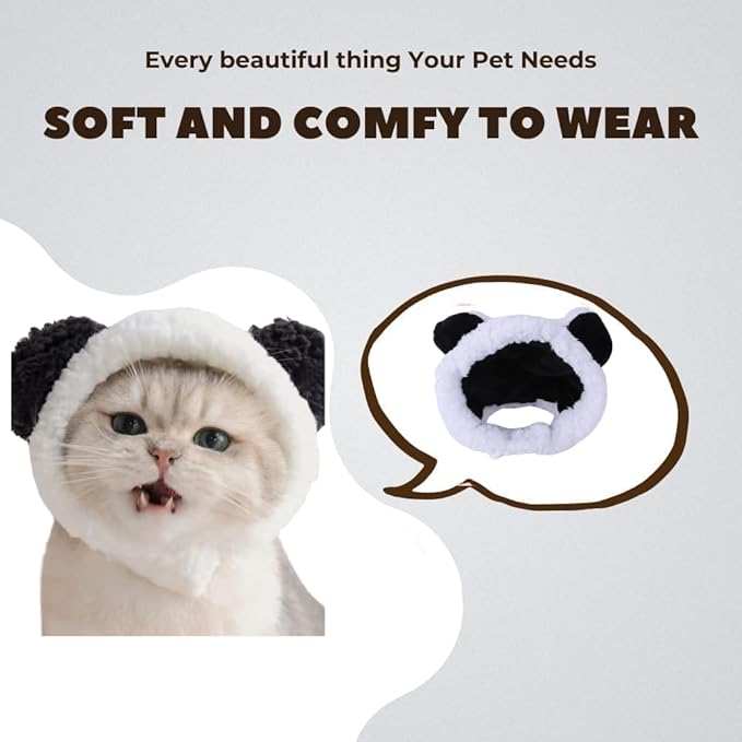 5 Pcs Halloween Cat Hat Cat Costume Pumpkin Cat Hats Bat Cosplay Hats,Kitten Puppy Dress Up Halloween Easter Costume Adjustable Accessory Headwear (Sunflower,Lion,Bunny,Frog,Panda Bear)
