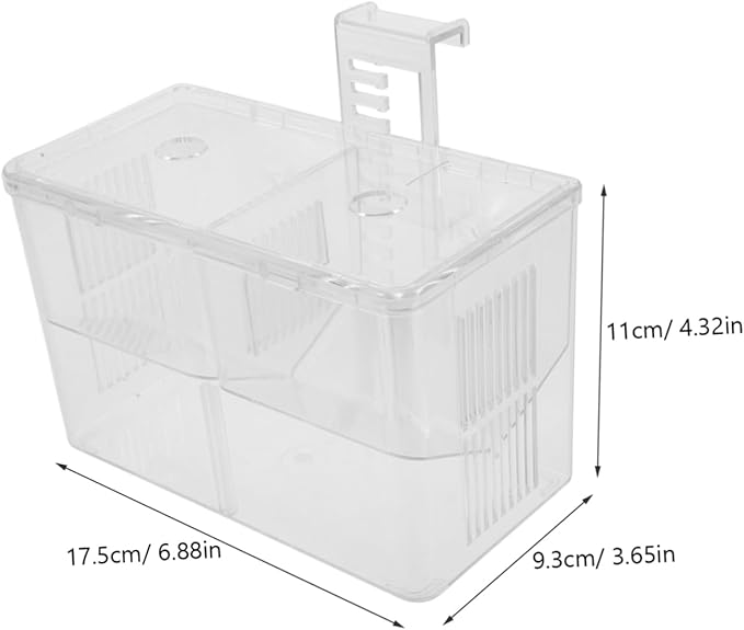 VANZACK Fish Tank Incubator Box Divider for Fry Betta Fish Breeding Lightweight Aquarium Hatching Box Improved Survival Rates for Newborns