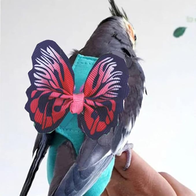 2 Pcs Bird Diaper Harness Flight Suit with Waterproof Liner Pet Bird Nappy Clothes with Flying Leash Rope Protective Parrot Diaper Suit (2 Pcs Multi, Medium)