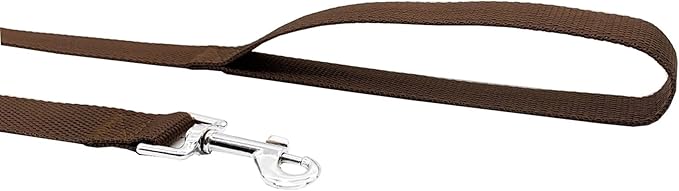 Nylon Training Dog Leash for Small Medium Large Dogs, 15ft 20ft 30ft 50ft Long Leash Dog/Puppy Lead for Obedience Recall Training, Camping (1" x 15ft, Brown)