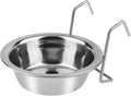 Hypeety Stainless Steel Food Water Cup with Bolt Hooks for Pet Bird Crates Cages Coop Dog Cat Parrot Bird Rabbit Pet (Small,11cm)