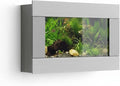 Aussie Aquariums 3.0 Wall Mounted Fish Tank Kit with LED Lighting, Built-in Filter System, Modern Space-Saving Design, Complete Accessories Set (Stainless Steel, View)