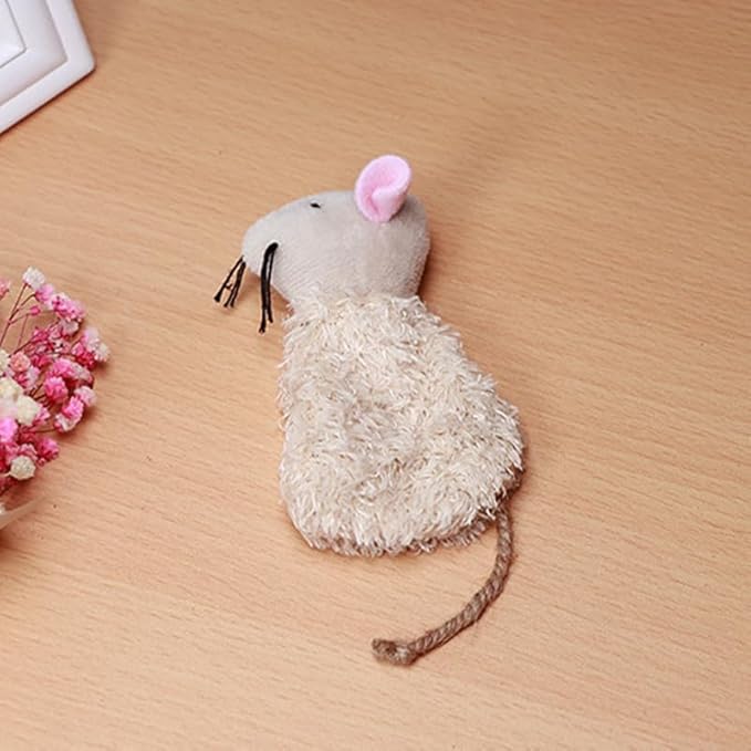 Hemoton 3pcs Refillable Catnip Toys for Cats, Cat Toys for Puppie Kittens, Plush Mouse Filled, Interactive Kitten Teething Chew Doll, Realistic Mice Set for Boredom Relief & Hunting Exercise