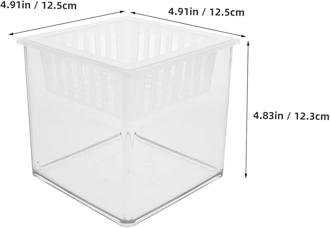 BESTonZON Clear Plastic Fish Breeding Box Hydroponic Aquarium Planter with Plant Basket Versatile Desktop Tank for Betta Fish Guppies and Aquatic Decor Home Office Settings