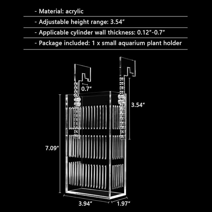 La La Pet®Adjustable Hanging Aquarium Plant Holder Acrylic Breeder Box for Fish Tank Transparent Hatching Incubator Box Isolation Box for Small Fish Small