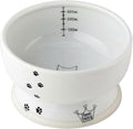 Necoichi Raised Cat Water Bowl, Elevated, with Measurement Lines, Dishwasher and Microwave Safe (Cat, Regular),White