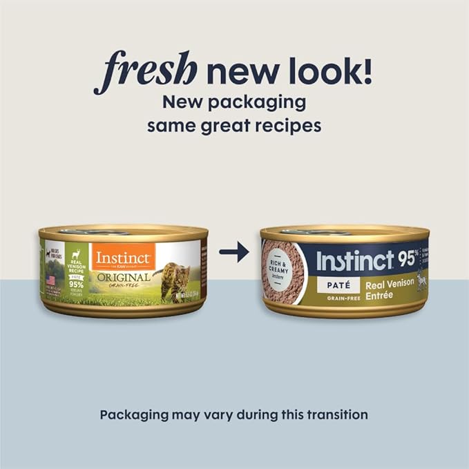 Instinct Original Pate Wet Cat Food, Grain Free Recipe - Real Venison, 5.5 Ounce (Pack of 12)