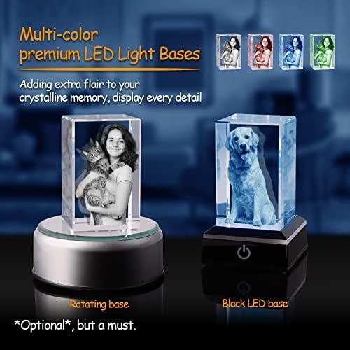 Dog Memorial Gifts for Pet Loss – Personalized Crystal Photo for Dogs & Cats, Custom Laser Etched Crystal (Small Portrait)