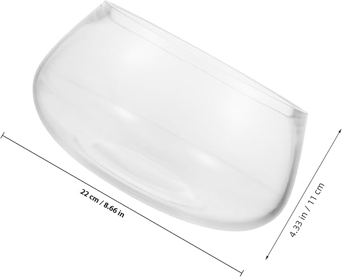 Mikikit Glass Turtle Bowl Fish Tank Thick Small Fish Bowl Hydroponic Planter Desktop Aquarium Suitable for Home Micro Landscape and Aquatic Pets