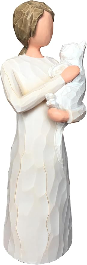 FRUMOASA White Cat Memorial Gifts, Loss of Cat Sympathy Gifts for Cat Mom, Pet Cat Remembrance Gifts, Cat Angel Figurine Statue for Cat Lovers in Memory of Passing Away Cat