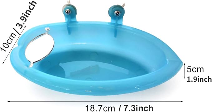 Bird Bathtub with Mirror Portable Bird Bath Bird Bathroom for Pet Parrots Bathing Tub Bath Box Bird Shower Bathtub Bird Cage Accessories (with Single Mirror)