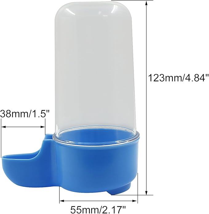 Uenhoy 2 Pcs Bird Feeder Plastic Parrot Drinker Water Feeder Bird Food Dispenser for Cage Watering Supplies for Parrot, Parakeets, Budgie, Lovebirds, 200ml/6.76 fl oz