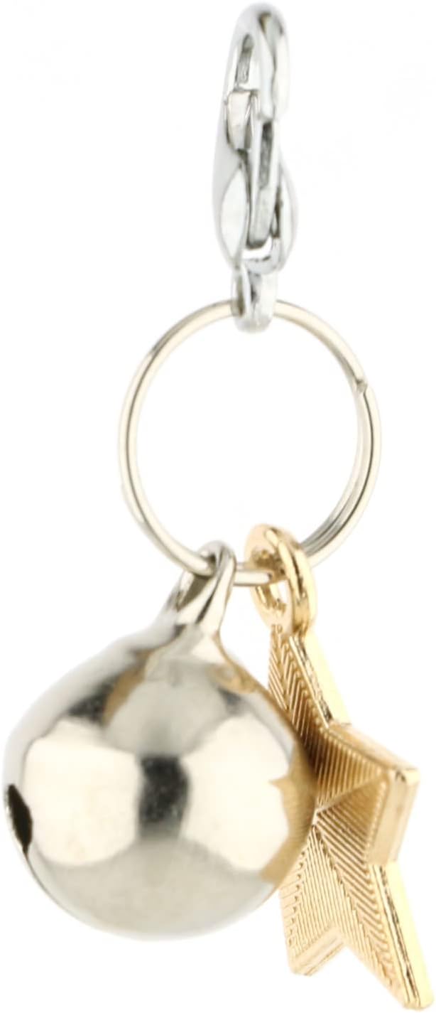 Oasis Plus American USA Flag Star Pet Collar Charm Pendant with Bell for Small Dog Kitty Cat