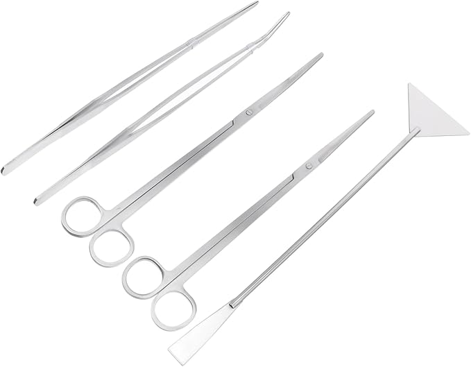 BESPORTBLE 5pcs Aquarium Cleaning Tool Set Includes Scissors Tweezer Spatula for Water Plant Maintenance and Fish Tank Care