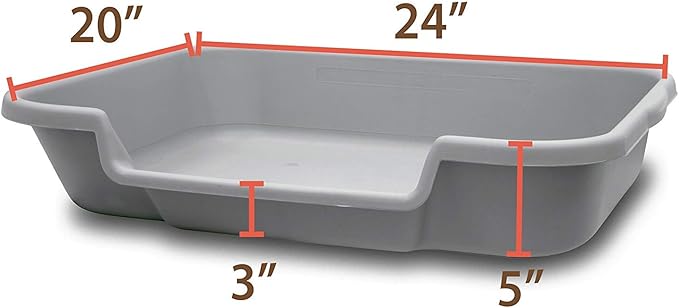 Dog Litter Box, Large Size, Blacksmithe Black, Durable & Pet Safe Puppy Litter Box, Indoor Open Top Entry Dog Litter Pan, Comfortable for Dogs, Great for Dogs up to 20 lbs