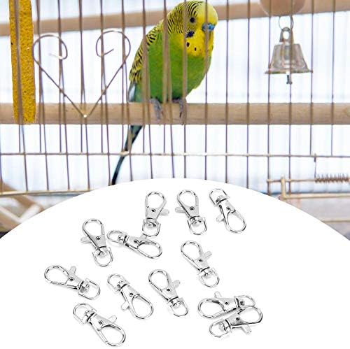 12 Pcs Pet Birds Foot Rings Cage Door Buckle Lock Claw Snap Hook Iron Anti-Escape Accessory for Pet Birds Small Animals