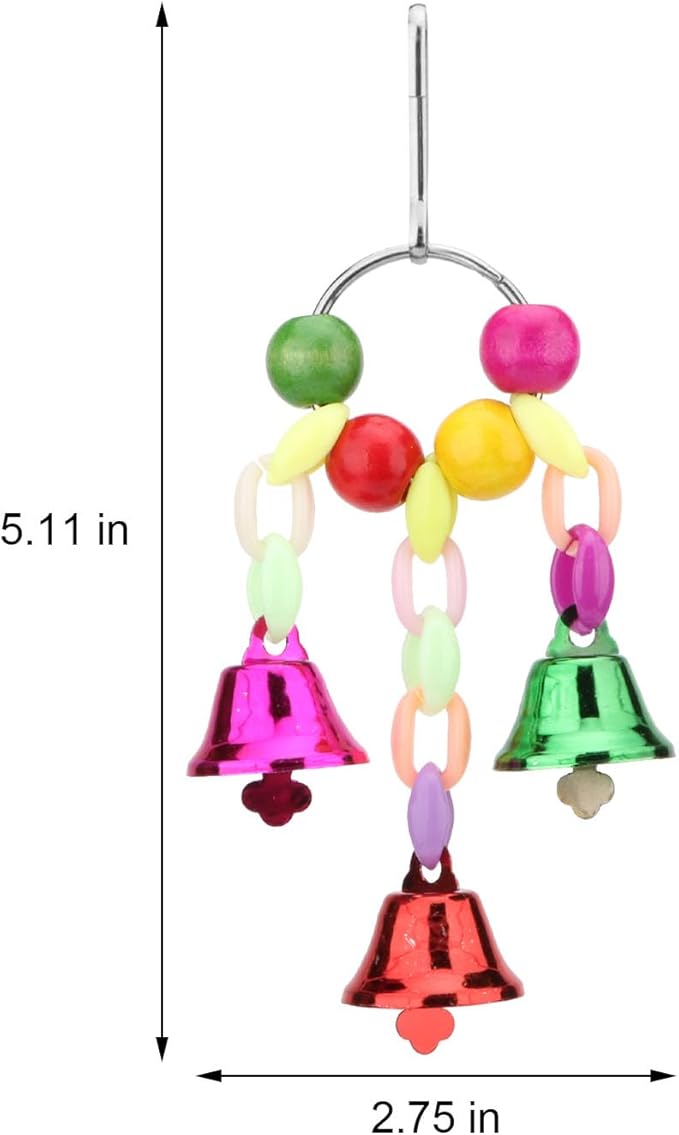 Hypeety Parrot Chew Toys Swing Colorful Bells Chandelier Bird Hanging Toy Parrot Cage Craft Toys Cages African Grey Conure Cockatiel Hanging Bell B