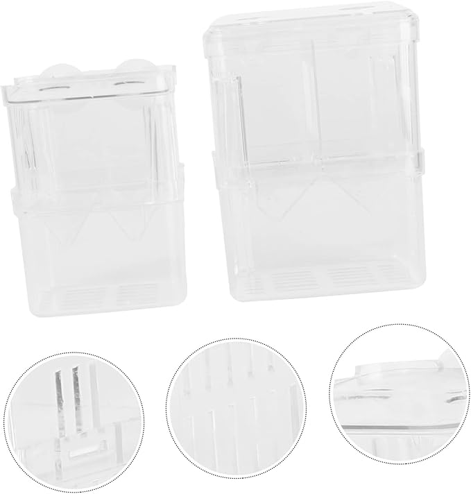 Practical Aquarium Fish Breeding Box Mesh Fry Hatchery Breeder Box Fish 2pcs Acrylic Constructi