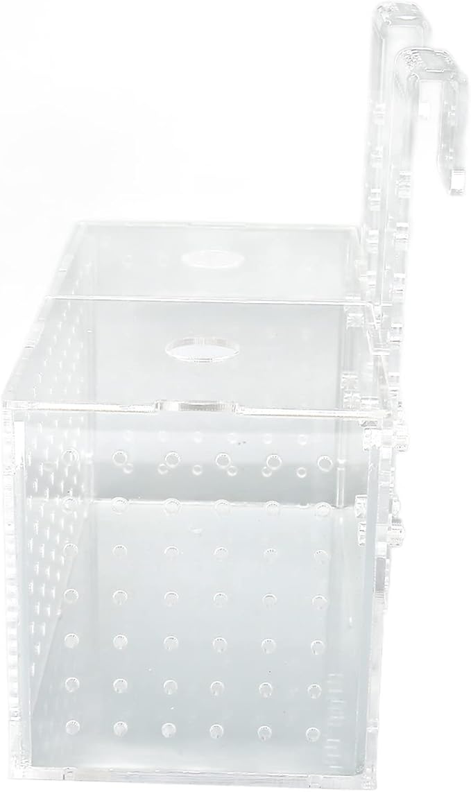 Fish Breeding Isolation Box, Acrylic Aquarium Hatchery with Transparent Lid, Adjustable Hook Installation for Fish Tank, Guard Small Fish from Attack with Hole Design for Better Wa (20 * 10 * 11CM)
