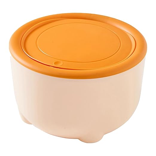 MYCENSE Cat Litter Trash Can Wastebasket Counter Garbage Bin Portable with Press Type Lid Mini Countertop Cat Litter Disposal Bin, Yellow