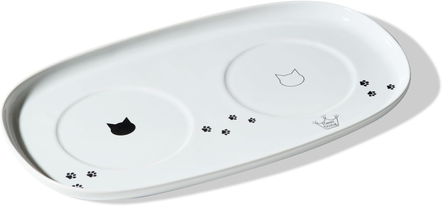 NECOICHI Raised Cat Bowl Dining Tray (Double)