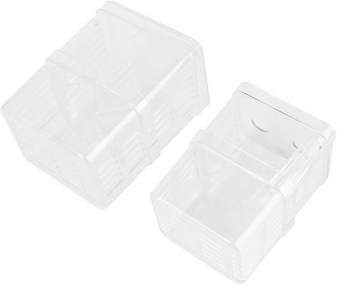Happyyami 2pcs Aquarium Divider Hatching Boxes Fish Breeding Container Non-Slip Suction Base