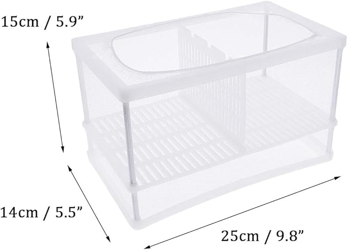 NGe Aquarium Fish Breeder Box, Rectangle Isolation Box, with Adjustable Position Isolation Panel, Hatching Box, Juvenile Fish Spawning Incubator Water Isolation Net Hatchery