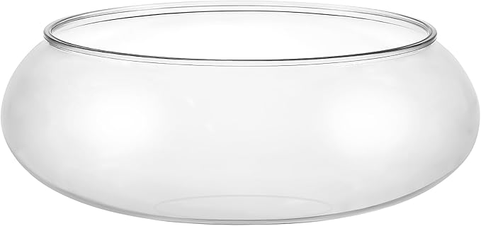 NUOBESTY Transparent Aquarium Tank 9.52X9.52X3.93In Plastic Desktop Fish Bowl for Home Office Decor with Plants Betta Goldfish