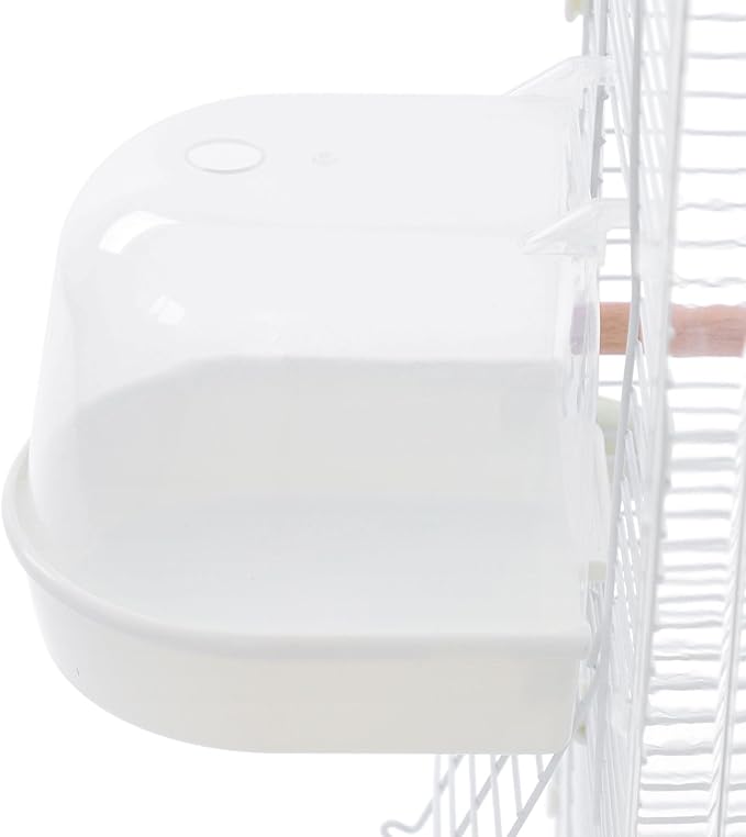 2-Door Wrought Iron Bird Cage Parakeet Cage with Roof, 30" H Parrot Cage Pet Birds Flight Cage, Interactive Birdcages Bird House Travel Cages for 4-6 Small Birds (Iron Mesh)