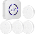 EverNary Dog Door Bell Wireless Doggie Doorbells for Potty Training with Waterproof Touch Button Dog Bells 1 Receiver and 4 Transmitters, White